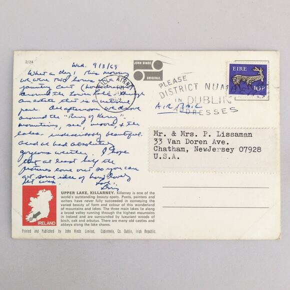 Eventide, The Upper Lake, Killarney Ireland John Hinde 1960s Postcard Scenic - Picture 2 of 2